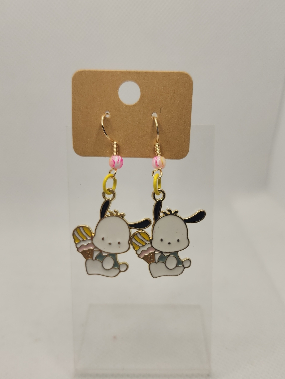 Pochacco (Hello Kitty) Eating An Ice Cream Cone Earrings